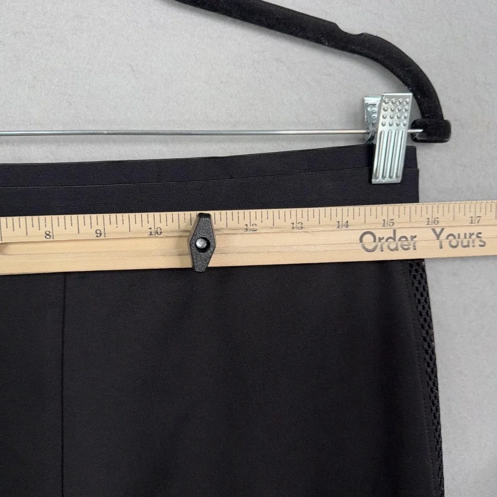 Elie Tahari Leggings Womens Medium Black Mid Rise Ankle Knit Side Stripe Stretch - Picture 7 of 12